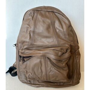 Vintage Brown Leather Talon Zip Bookbag Backpack Bag Baja California Made Mexico